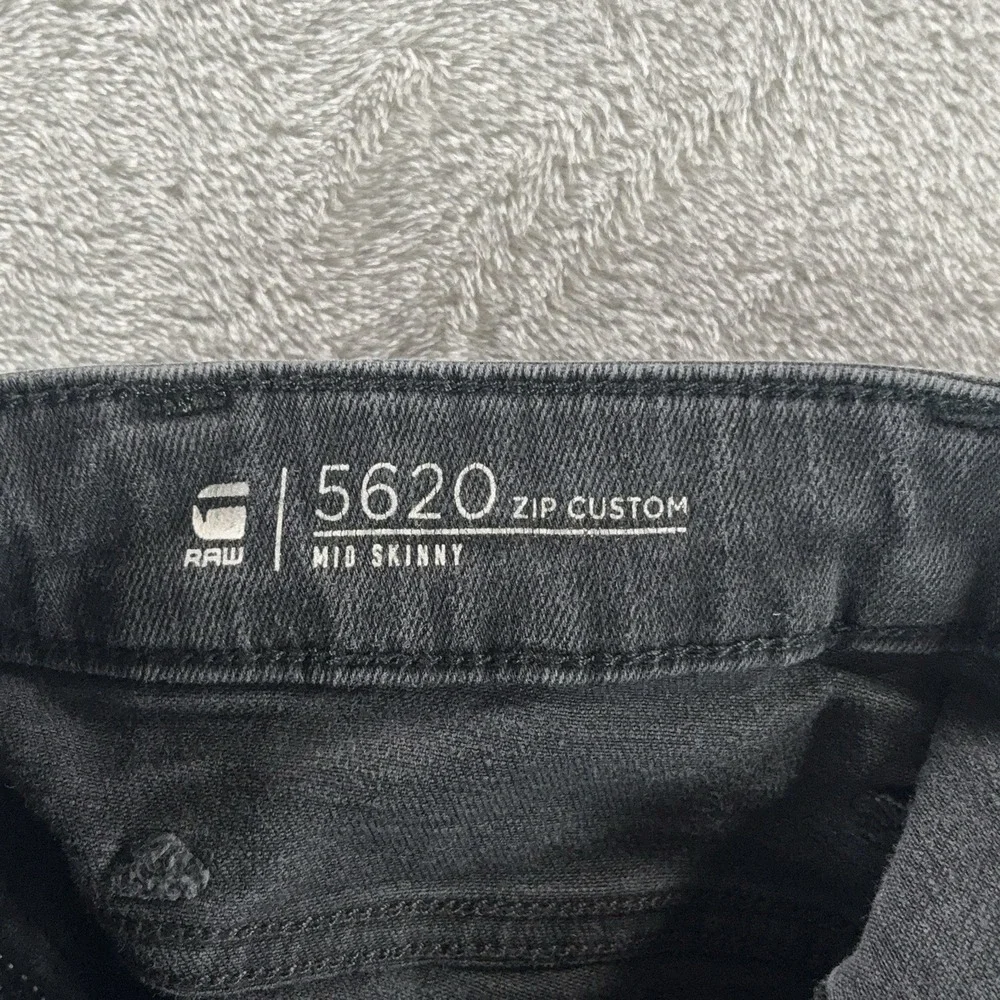 G-Star RAW 5620‎ Zip Custom Jeans Womens Size 25x32 Black Skinny Biker Moto